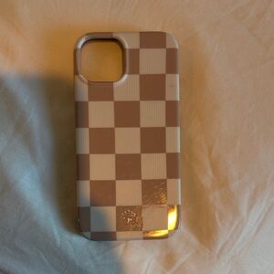 Checkered Brown and White Phone Case